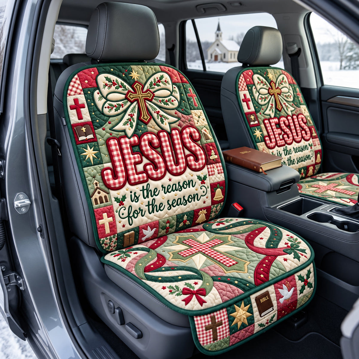 Reason For The Season Nativity Quilted Car Seat Protector
