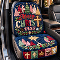Merry Christmas Festive Typography Quilted Car Seat Protector