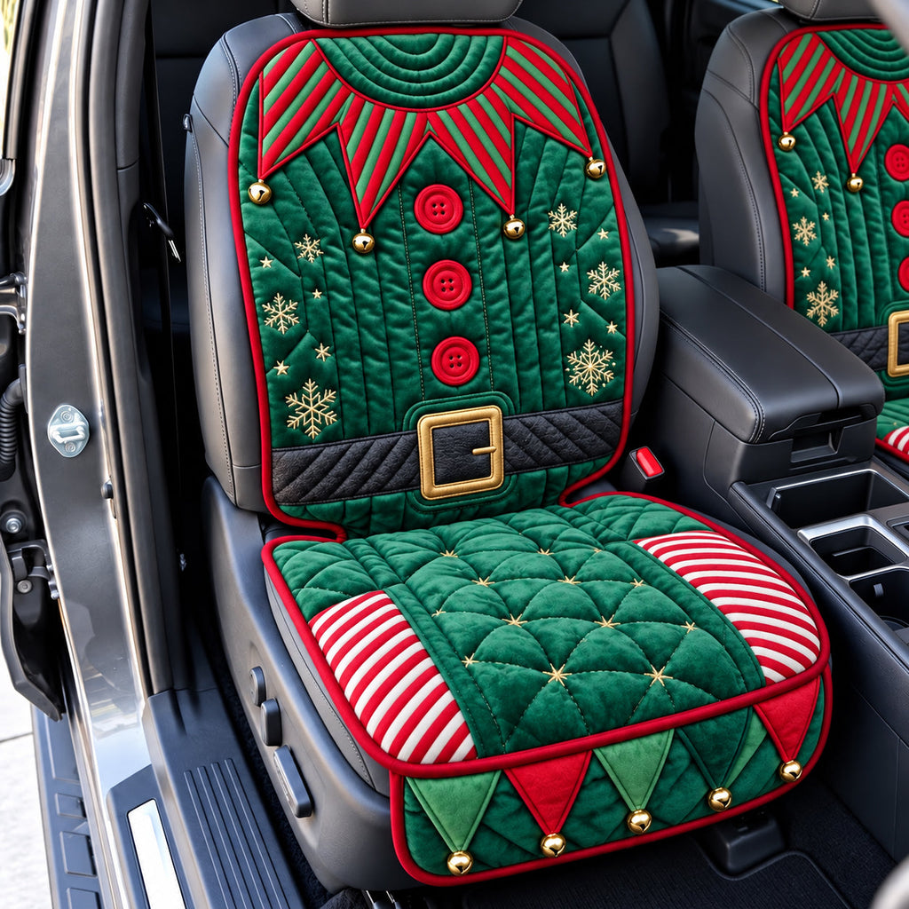 Playful North Pole Elf Costume Quilted Car Seat Protector