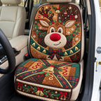 Festive Red Nosed Reindeer Quilted Car Seat Protector