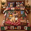 Wrinkled Pug Holiday Lights Quilted Bedding Set