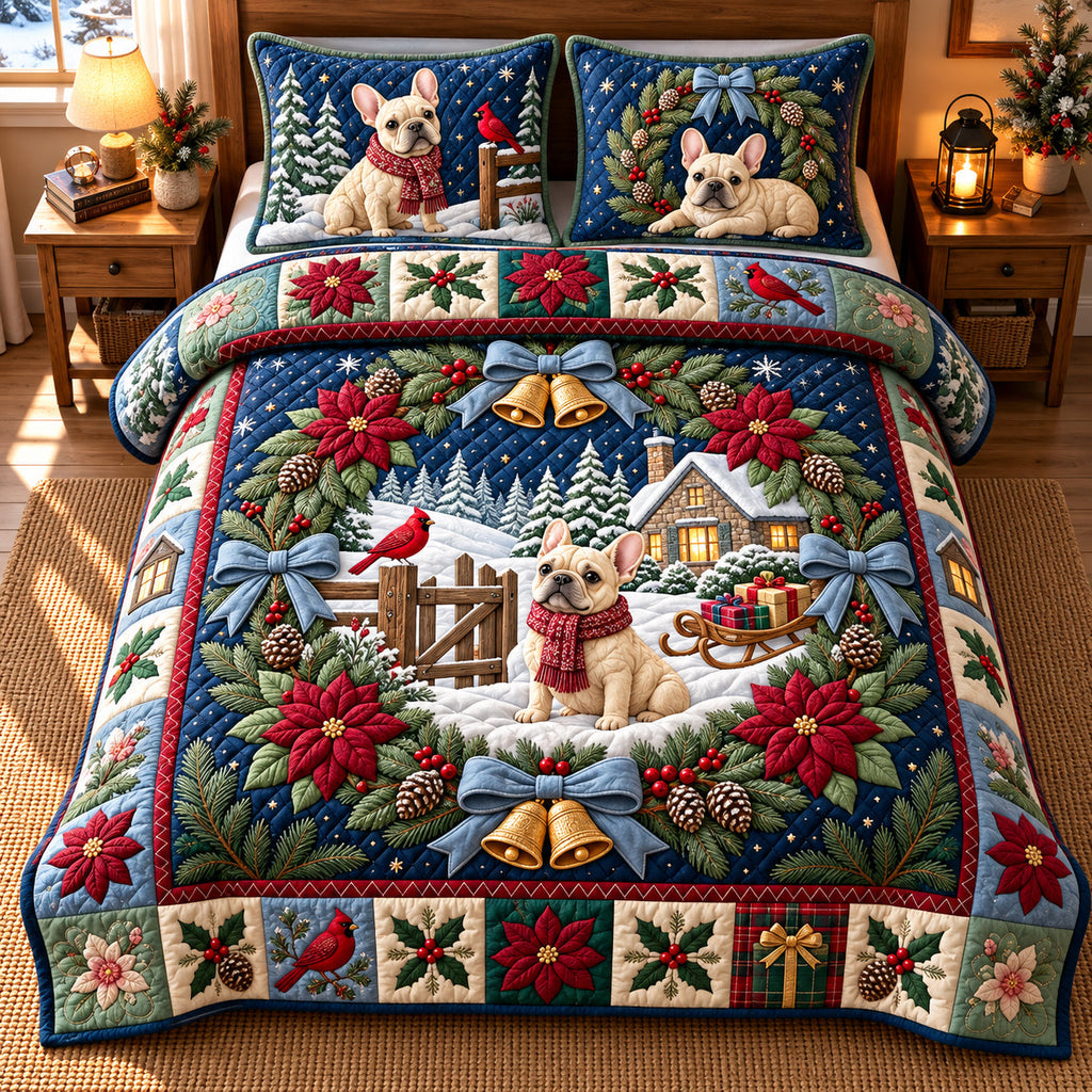 Fireside Snoozing English Mastiff Quilted Bedding Set