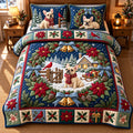 Fireside Snoozing English Mastiff Quilted Bedding Set