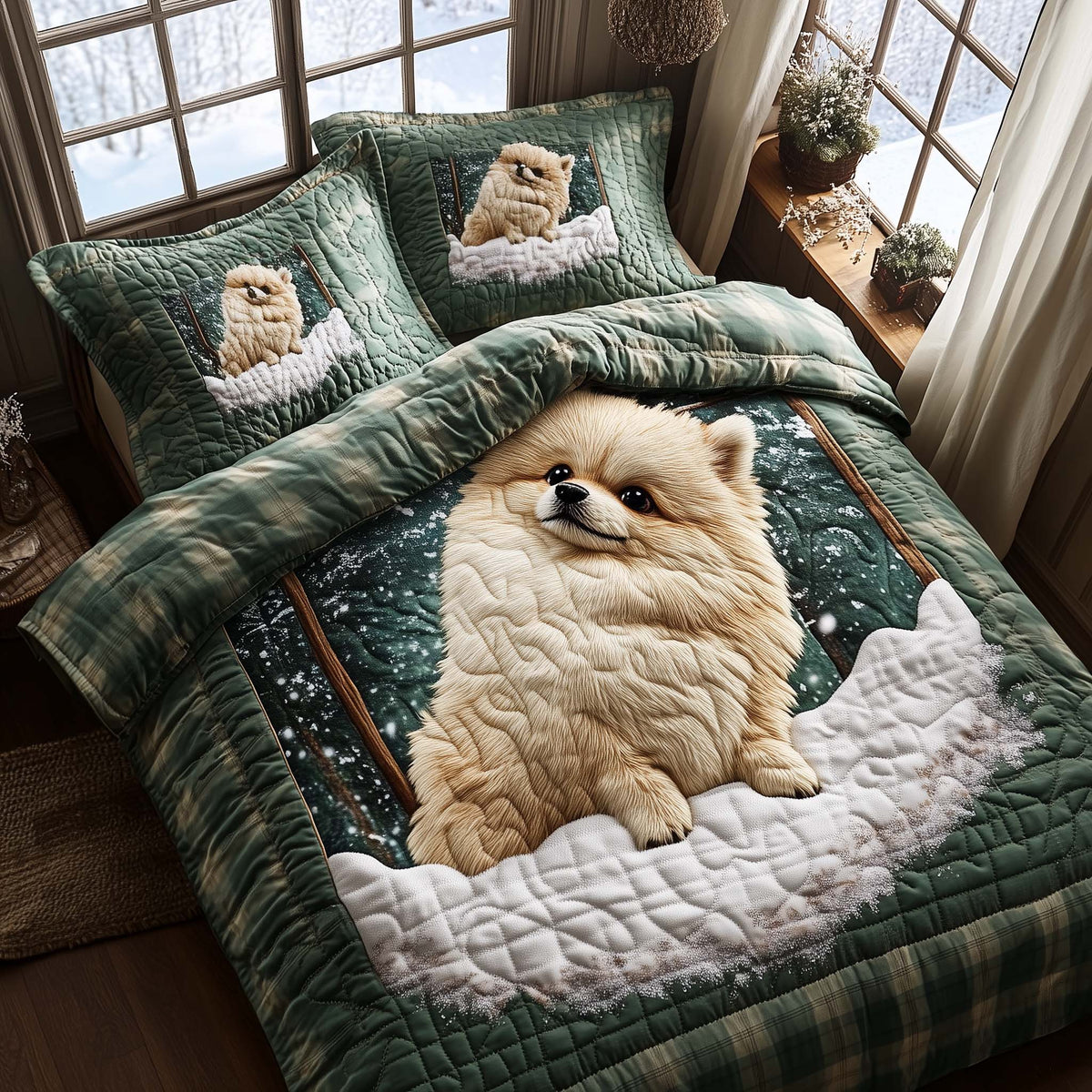 Adorable Pomeranian Duvet Cover Set