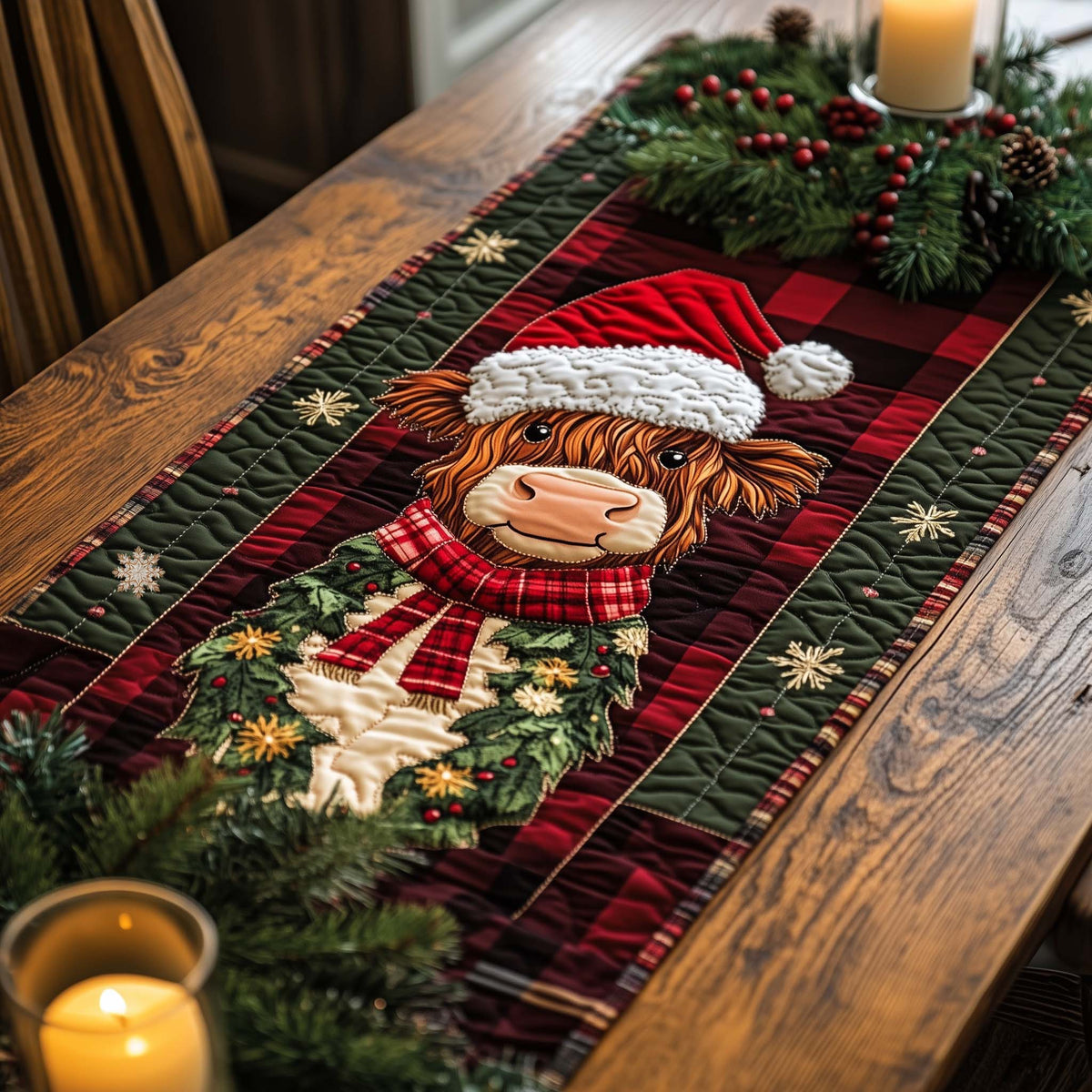Highland Cow Quilted Table Runner