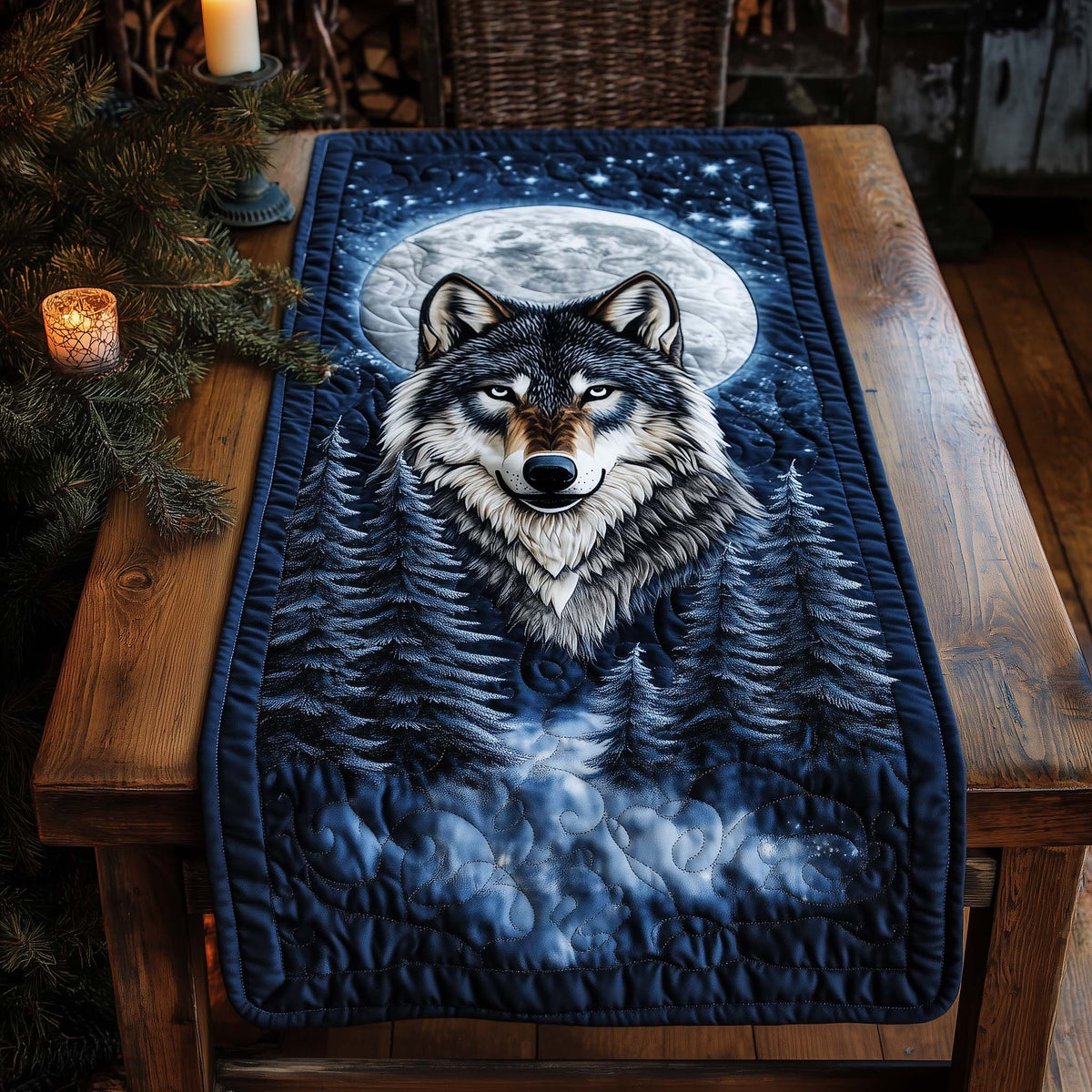 Wolf Pride Quilted Table Runner