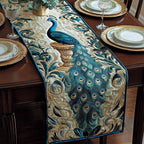 Majestic Peacock Quilted Table Runner