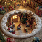 Holiday Gift Chaos Quilted Round Mat