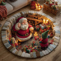 Mischievous Holiday Merrymaking Quilted Round Mat
