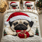 Playful Pugmas Snuggle Duvet Cover Set