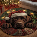 Gentle Retriever Porch Quilted Round Mat