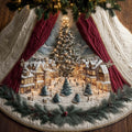 Christmas Wonderland Village Quilted Tree Skirt