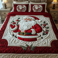 Merry Hearthside Father Christmas Quilted Bedding Set