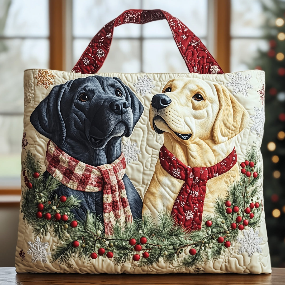 Faithful Golden Companion Quilted Tote Bag