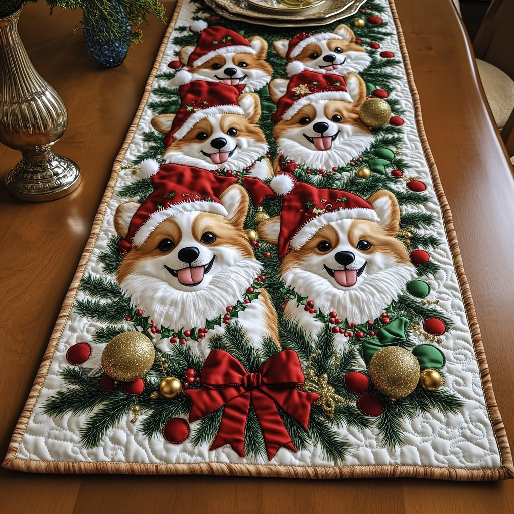 Adorable Corgi Quilted Table Runner