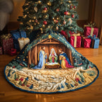 Sacred Manger Bethlehem Quilted Tree Skirt