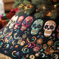 Festive Skull Quilted Tree Skirt