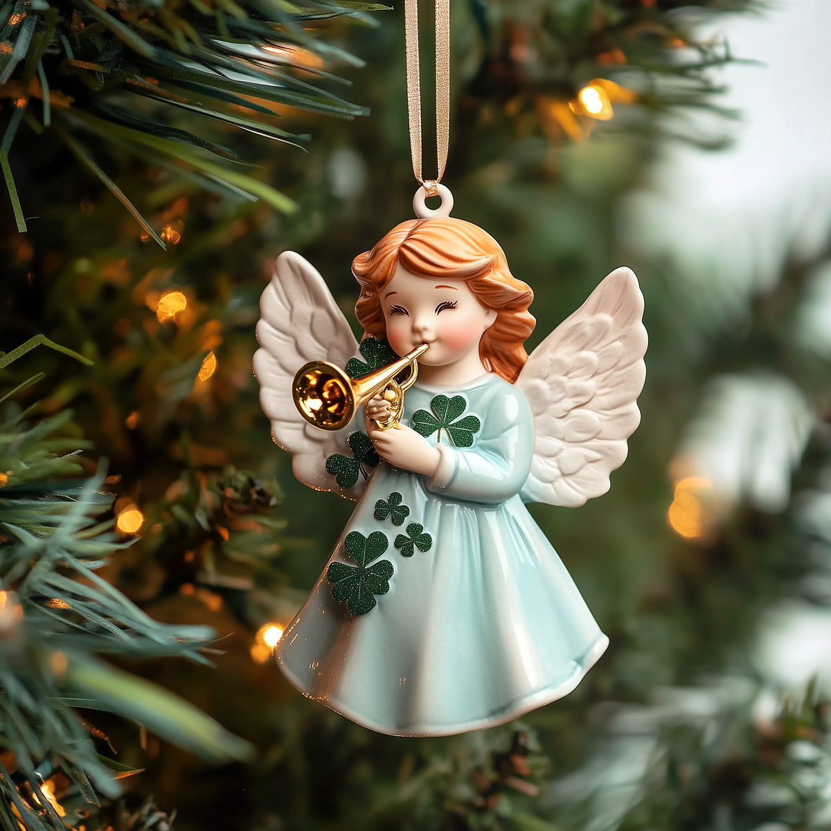 Graceful Christmas Angel Mica Ornament