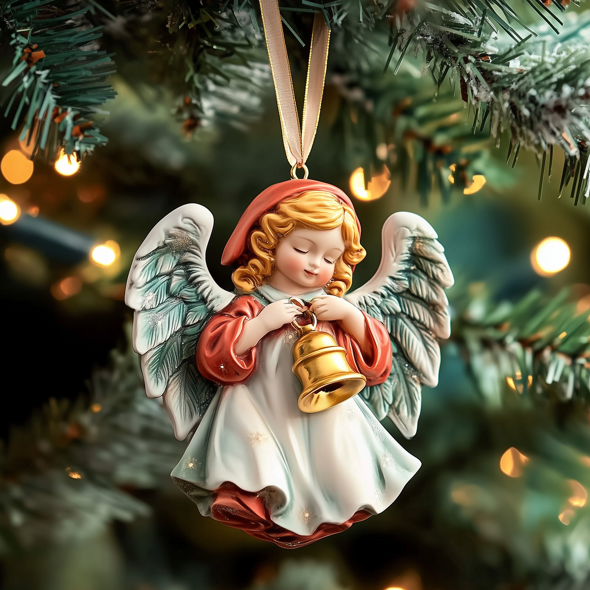 Heavenly Christmas Angel Mica Ornament
