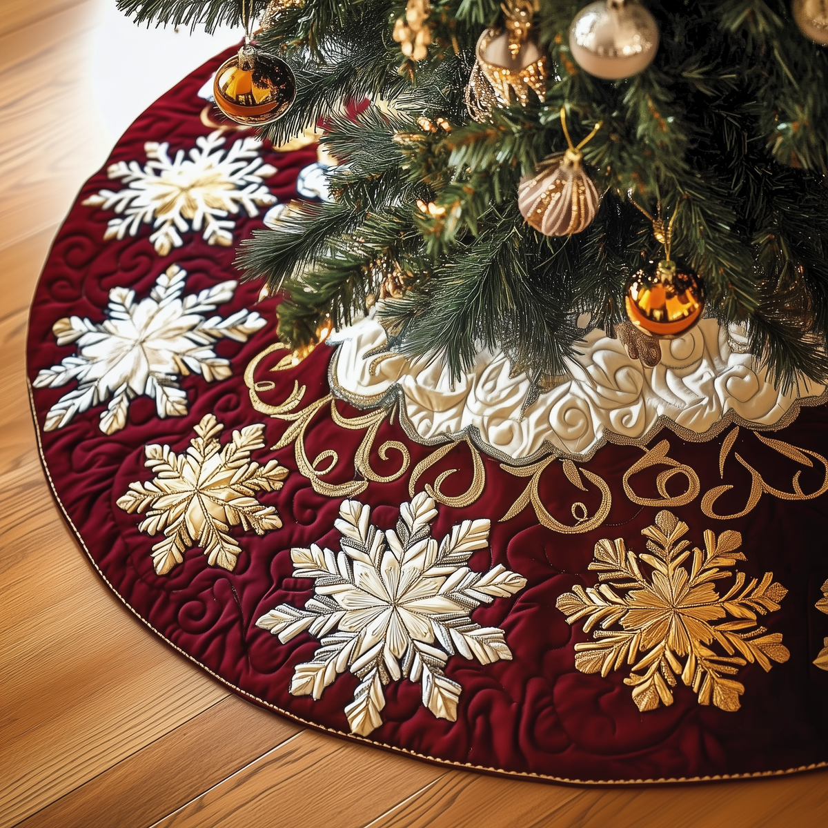Snowflake Quilted Tree Skirt