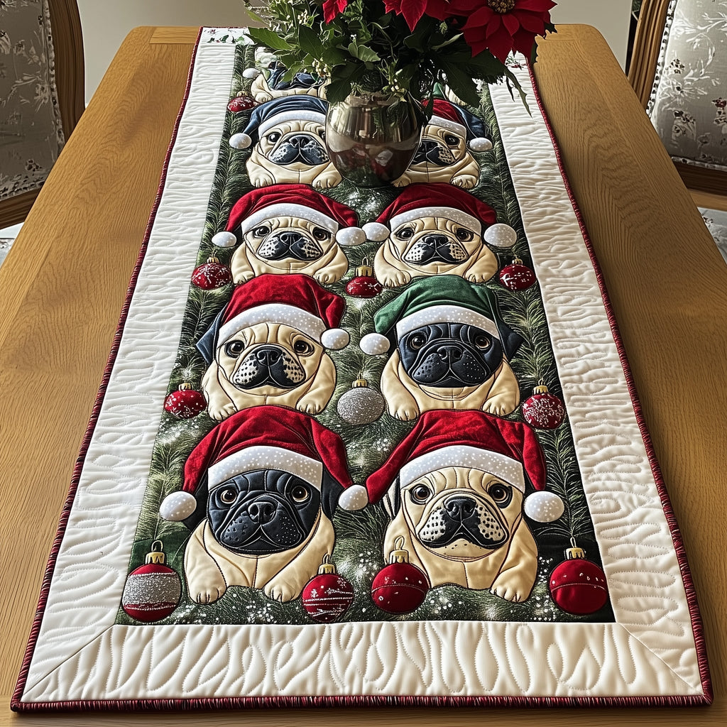 Bulldog Charm Quilted Table Runner