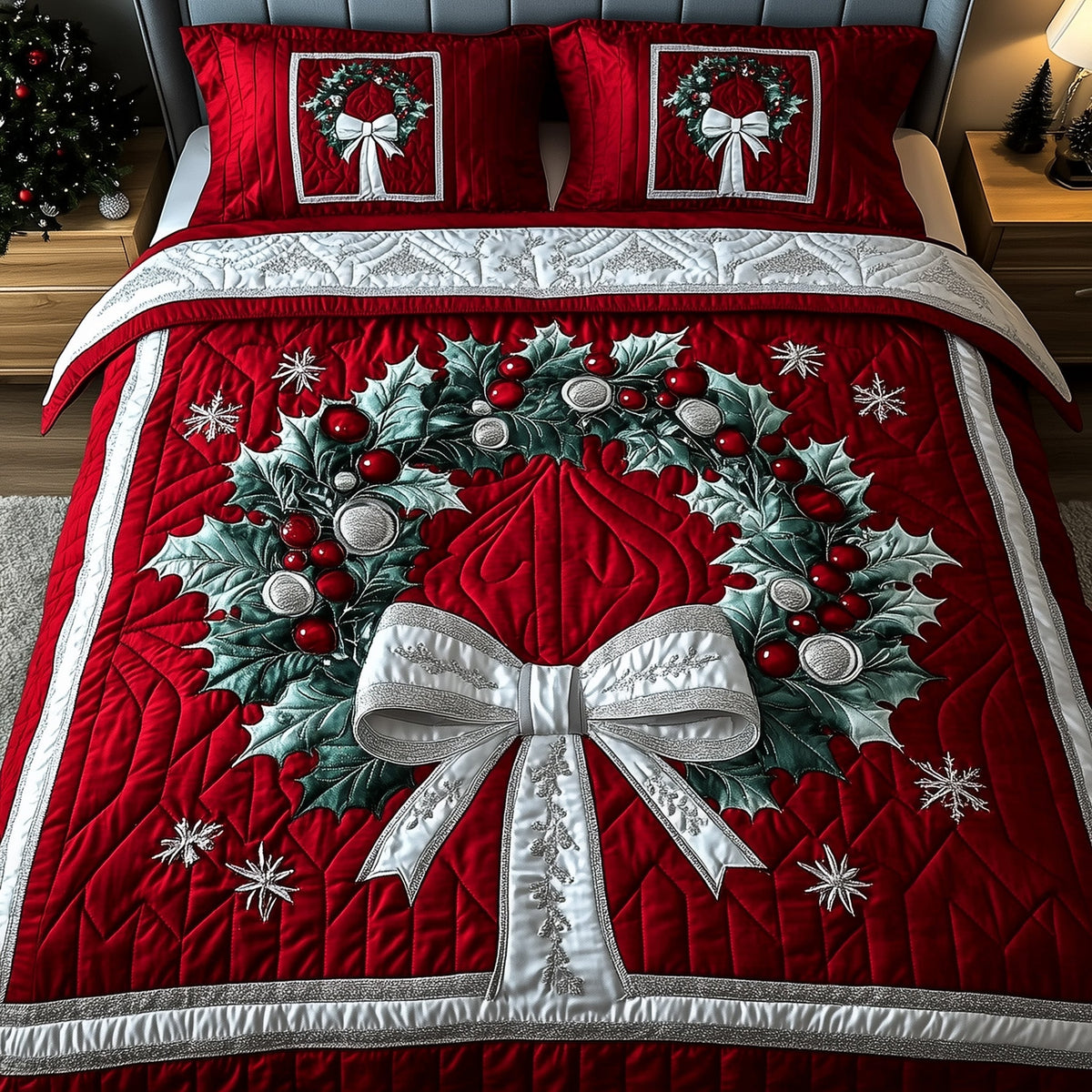 Botanical Holly Garland Duvet Cover Set