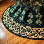 Irish Shamrock Quilted Tree Skirt