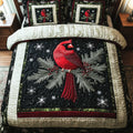 Scarlet Songbird Perch Duvet Cover Set