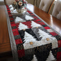 Evergreen Christmas Tree Quilted Table Runner