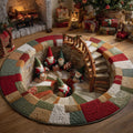 Santa's Jolly Workshop Quilted Round Mat