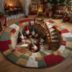 Santa's Jolly Workshop Quilted Round Mat