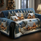 Frosted Townscape Quilted Sofa Cover