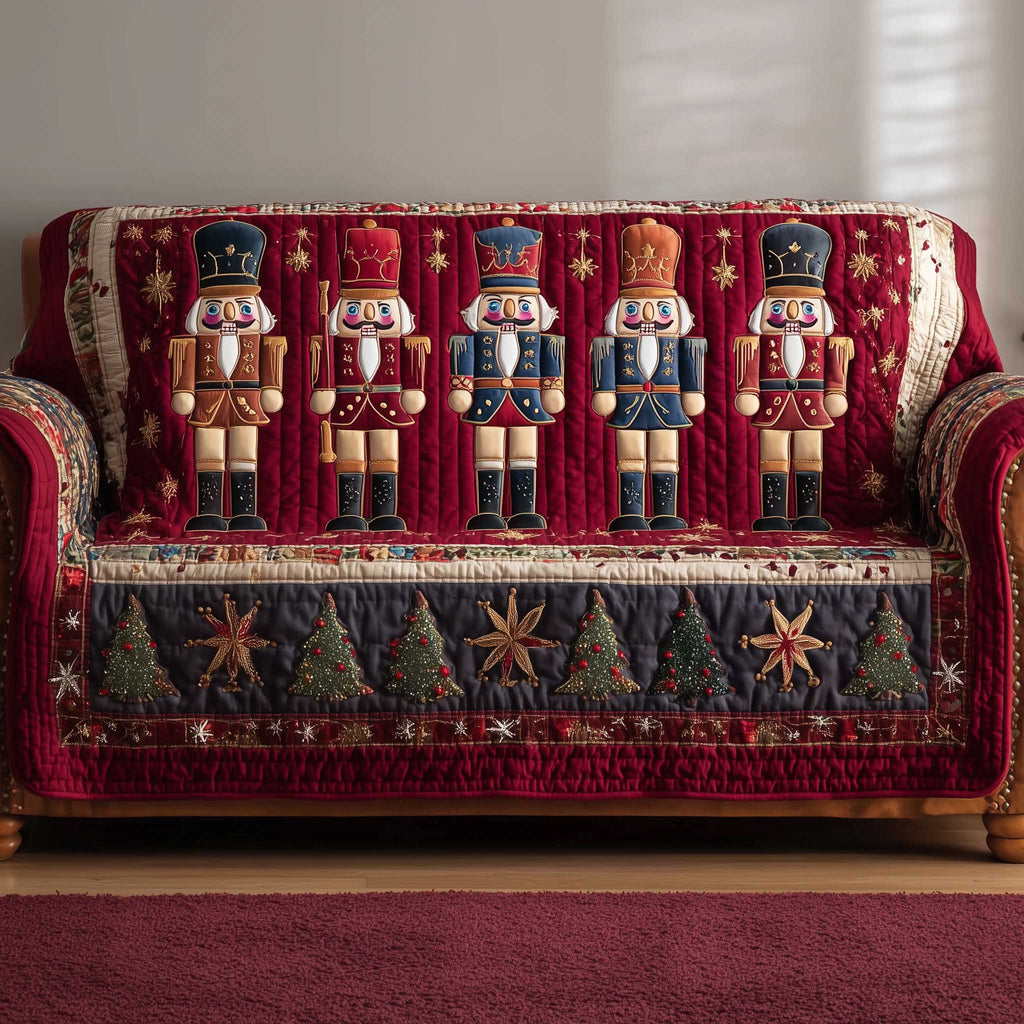 Festive Soldier Quilted Sofa Cover