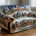 Snowy Christmas Wonderland Quilted Sofa Cover
