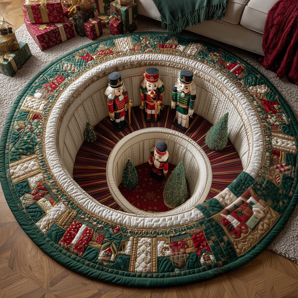 Elves' Jolly Workshop Quilted Round Mat