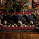 Majestic Wild Grizzly Lodge Quilted Table Runner