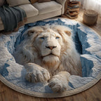 Majestic Lion Quilted Round Mat