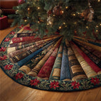 Bookish Holiday Quilted Tree Skirt