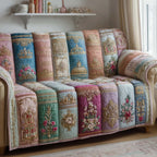 Literary Fireside Alcove Quilted Sofa Cover