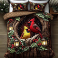 Winter Cardinal Holly Berry Duvet Cover Set