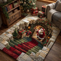 Busy North Pole Elves Workshop Area Rug