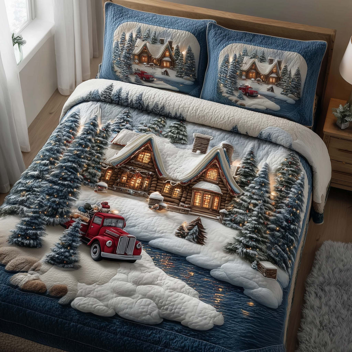 Snowbound Swiss Alpine Chalet Duvet Cover Set