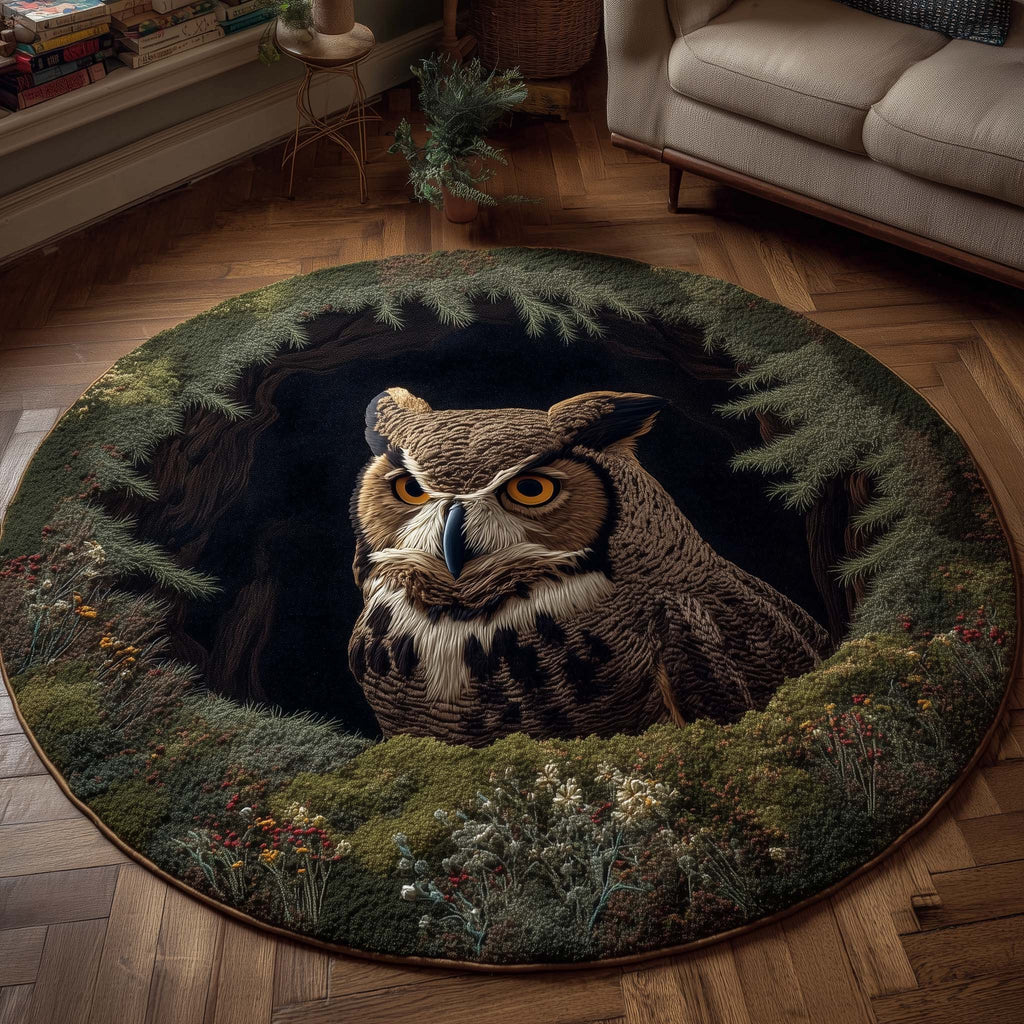 Forest Guardian Quilted Round Mat