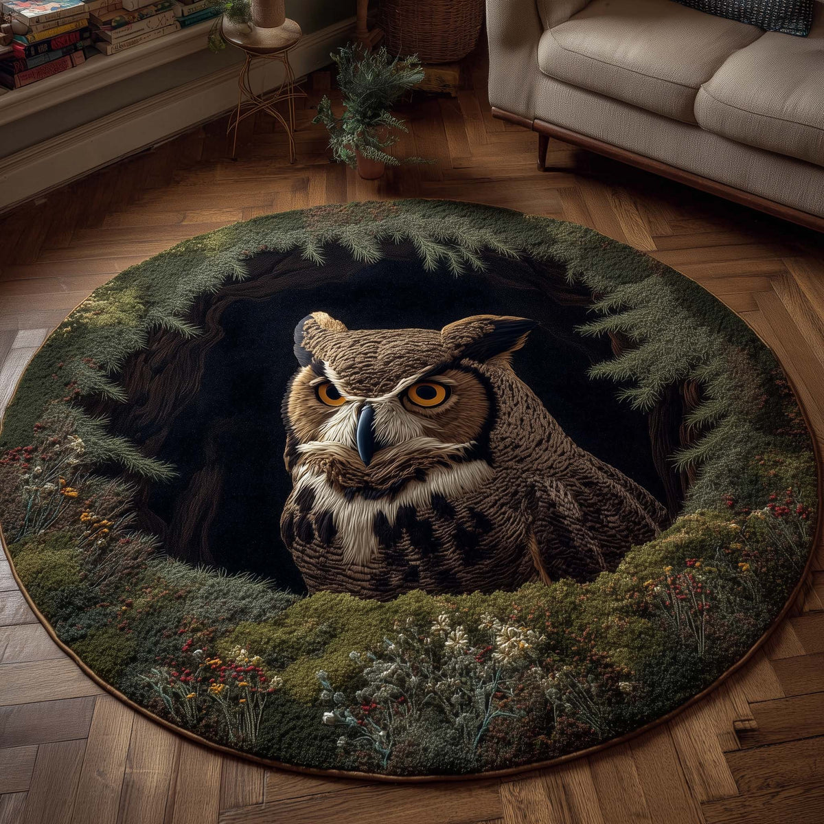 Forest Guardian Quilted Round Mat