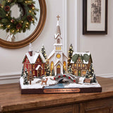 Festive Yuletide Village Wooden Block 3-Layers
