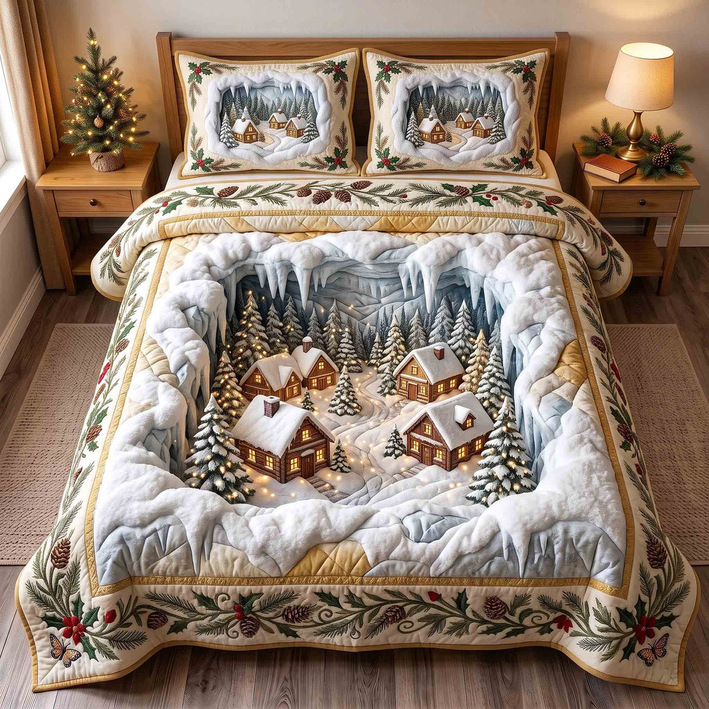 Holiday Village 3-Piece Quilted Bedding Set
