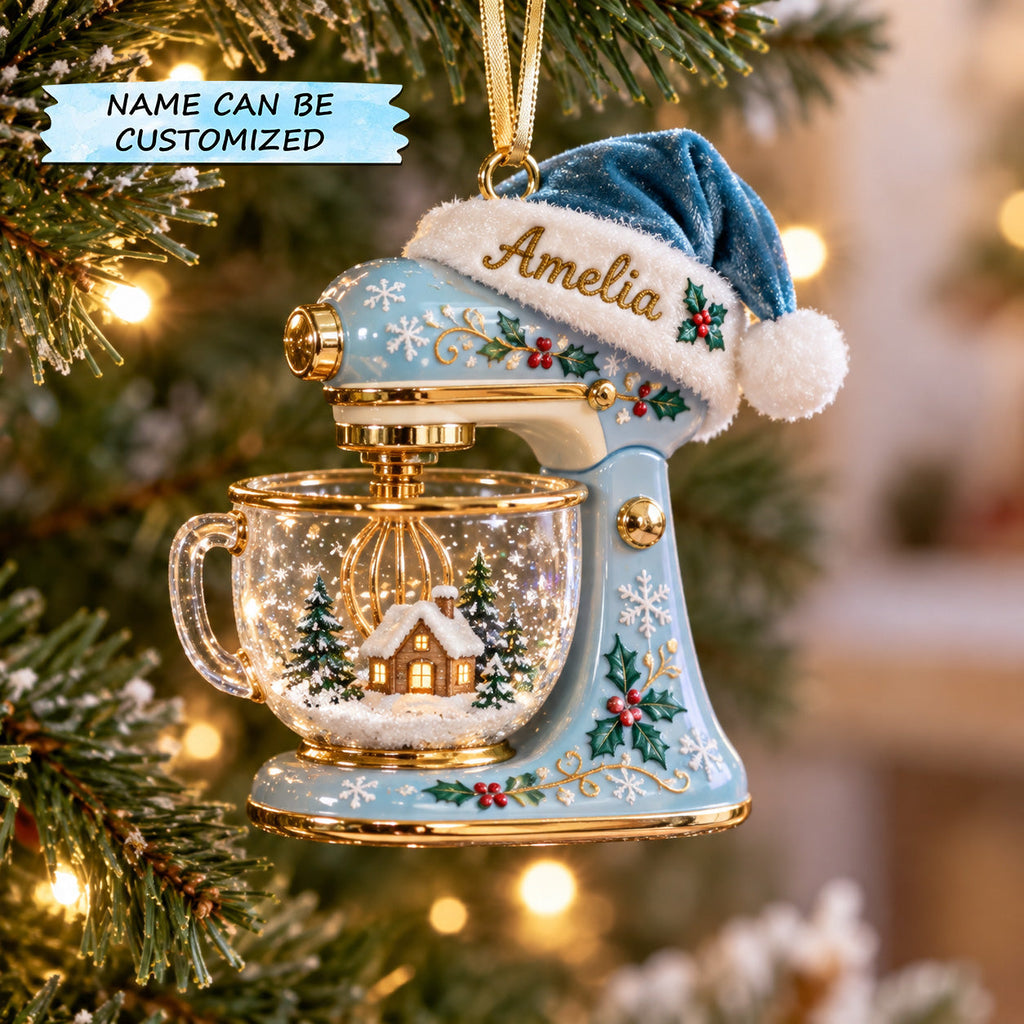 Personalized Holiday Baking Christmas Mica Ornament QTCUZ