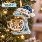 Personalized Holiday Baking Christmas Mica Ornament QTCUZ