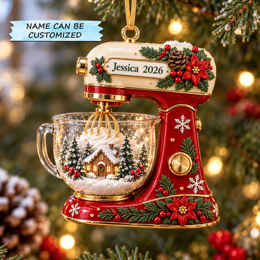 Personalized Holiday Baking Christmas Mica Ornament QTCUZ