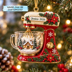 Personalized Holiday Baking Christmas Mica Ornament QTCUZ